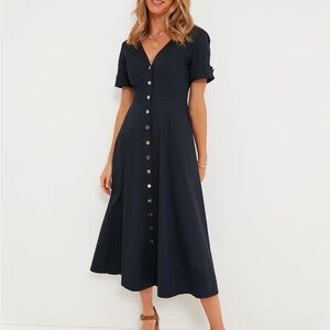 Midi length button down navy tuckernuck dress